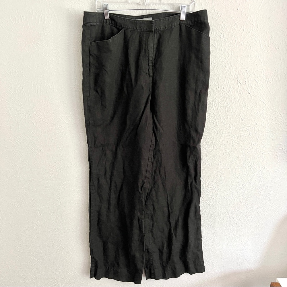 J. Jill wide leg black linen pants, size 16